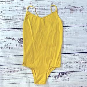 Free people Yellow Spaghetti Strap Bodysuit size M/L